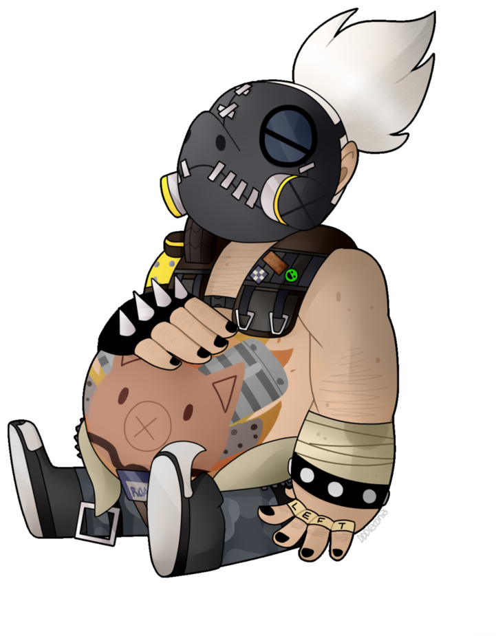 Image Black And White Library Chibi By Drackky On Deviantart - Chibi Roadhog (791x1011), Png Download
