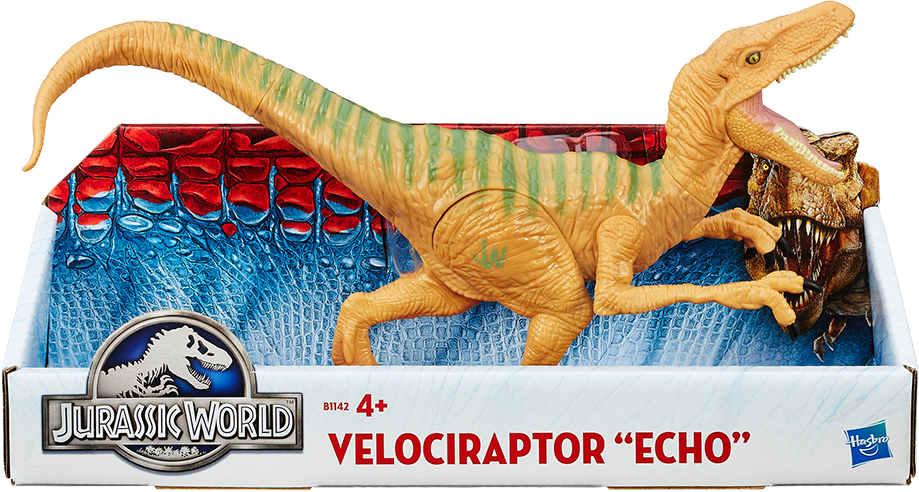 Jurassic World Velociraptor Figure Echo Jurassic World - Hasbro Titan Jurassic World (919x492), Png Download
