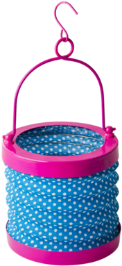 Blue Fabric Accordion Tea-light Lantern - Rice Lampion Laterne, Pink-blue Dots (480x480), Png Download