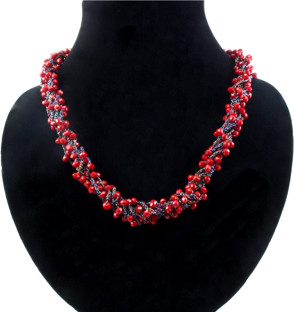 Fairy Lights Inspired Designer Red Crystal Necklace - Necklace (1024x1024), Png Download