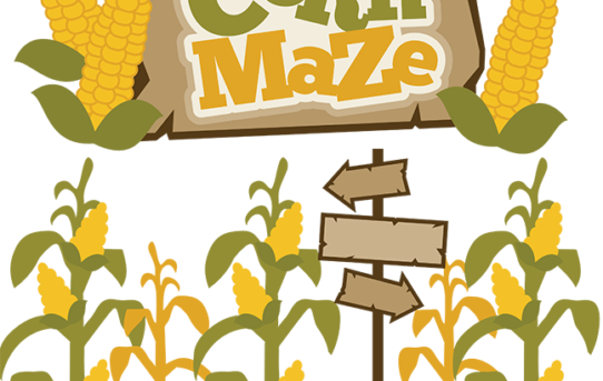 Cornfield Drawing Corn Farm Png Freeuse - Corn Maze Clipart (542x343), Png Download