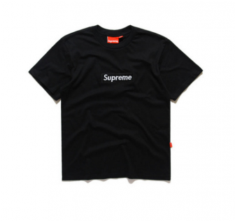 Supreme Box Logo T-shirt - Supreme Box Logo New Classic Pure Color Cotton - Black (600x315), Png Download