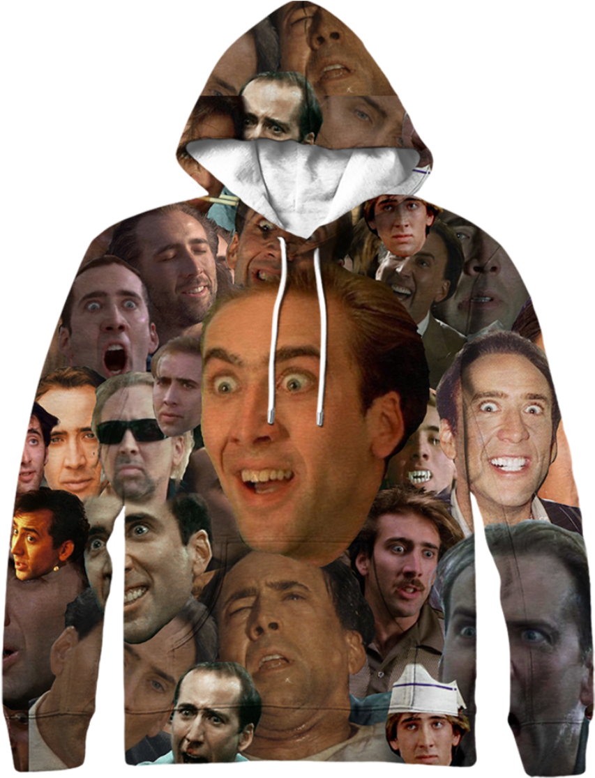 Cage Face Hoodie - Hoodie (860x1125), Png Download