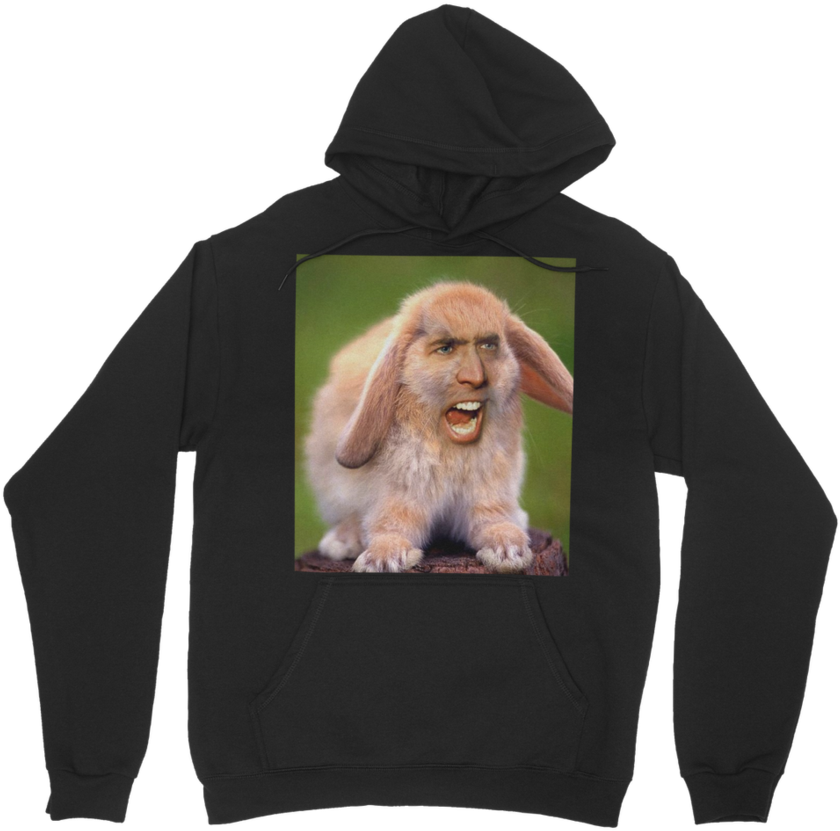 Nicolas Cage's Face On A Rabbit ﻿classic Adult Hoodie - Decorative Square Throw Pillow Case Animals Cute Bunnies (900x900), Png Download