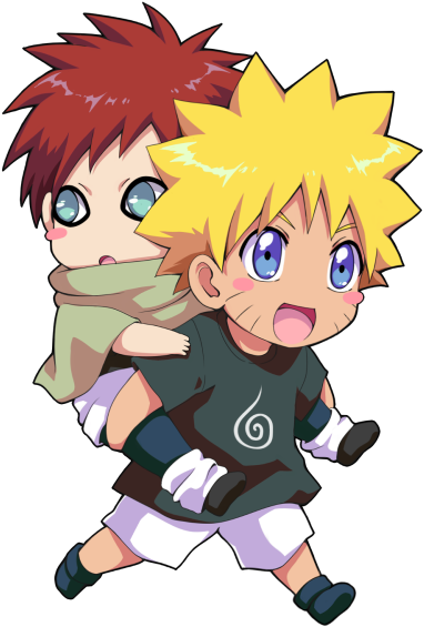 Naruto E Gaara Desenho (500x656), Png Download
