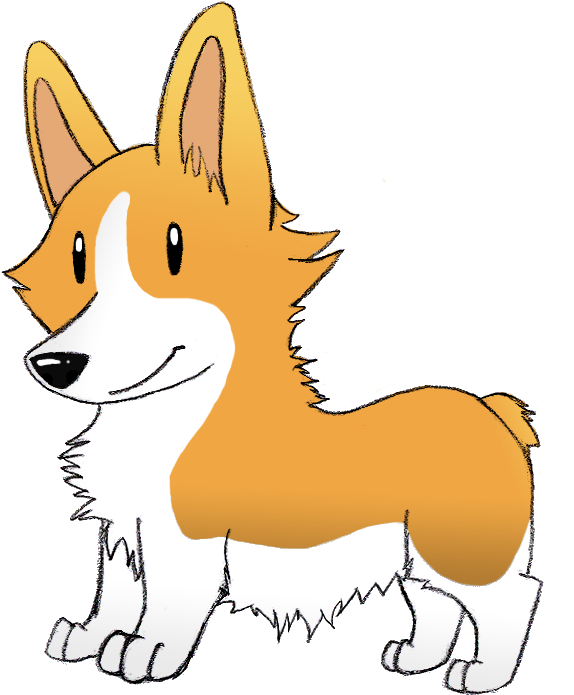 Corgi By Sylviene On Deviantart Banner Black And White - Cartoon Corgi Png (933x933), Png Download