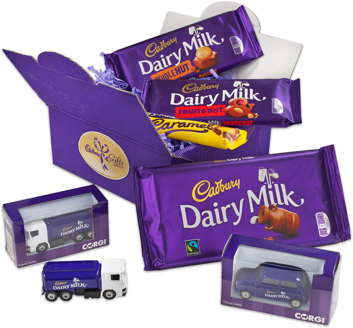 Dairy Milk & Corgi Collection - Cadbury Dairy Milk Whole Nut Chocolate Bar 200g (1200x1200), Png Download