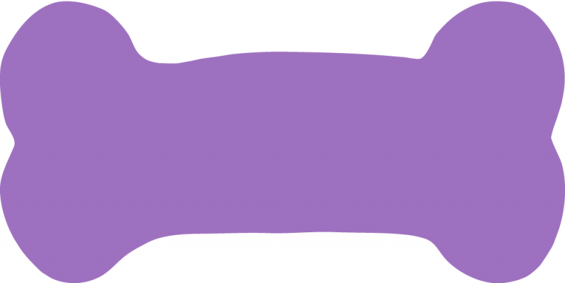 Custom Dog Bone Shaped Window Stickers And Decals Clipart - Purple Dog Bone Clipart (800x401), Png Download