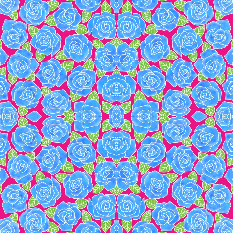 Dense Rose Watercolor Blue - Circle (800x800), Png Download
