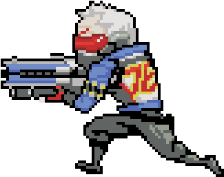 Overwatch Sprite Sprays Soldier - Overwatch Soldier 76 Pixel Spray (600x600), Png Download