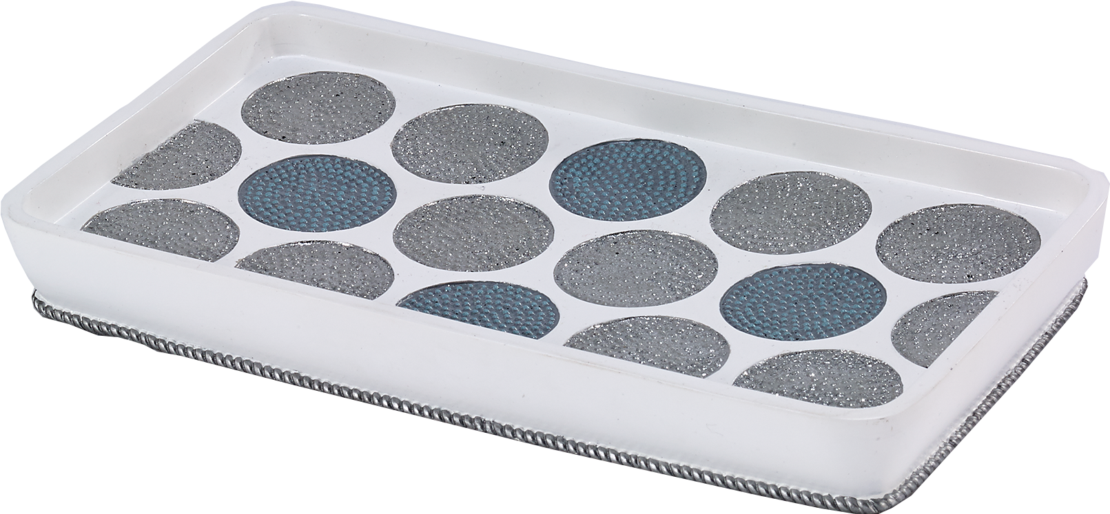 White - Avanti Dotted Circle Tray - Blue (1800x1800), Png Download