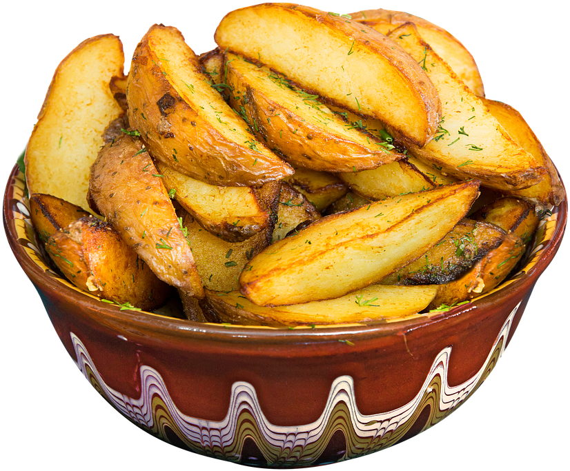 Fried Food, Potatoes, Vegetables, Food, Restaurant - Fried Potatoes Png (853x720), Png Download