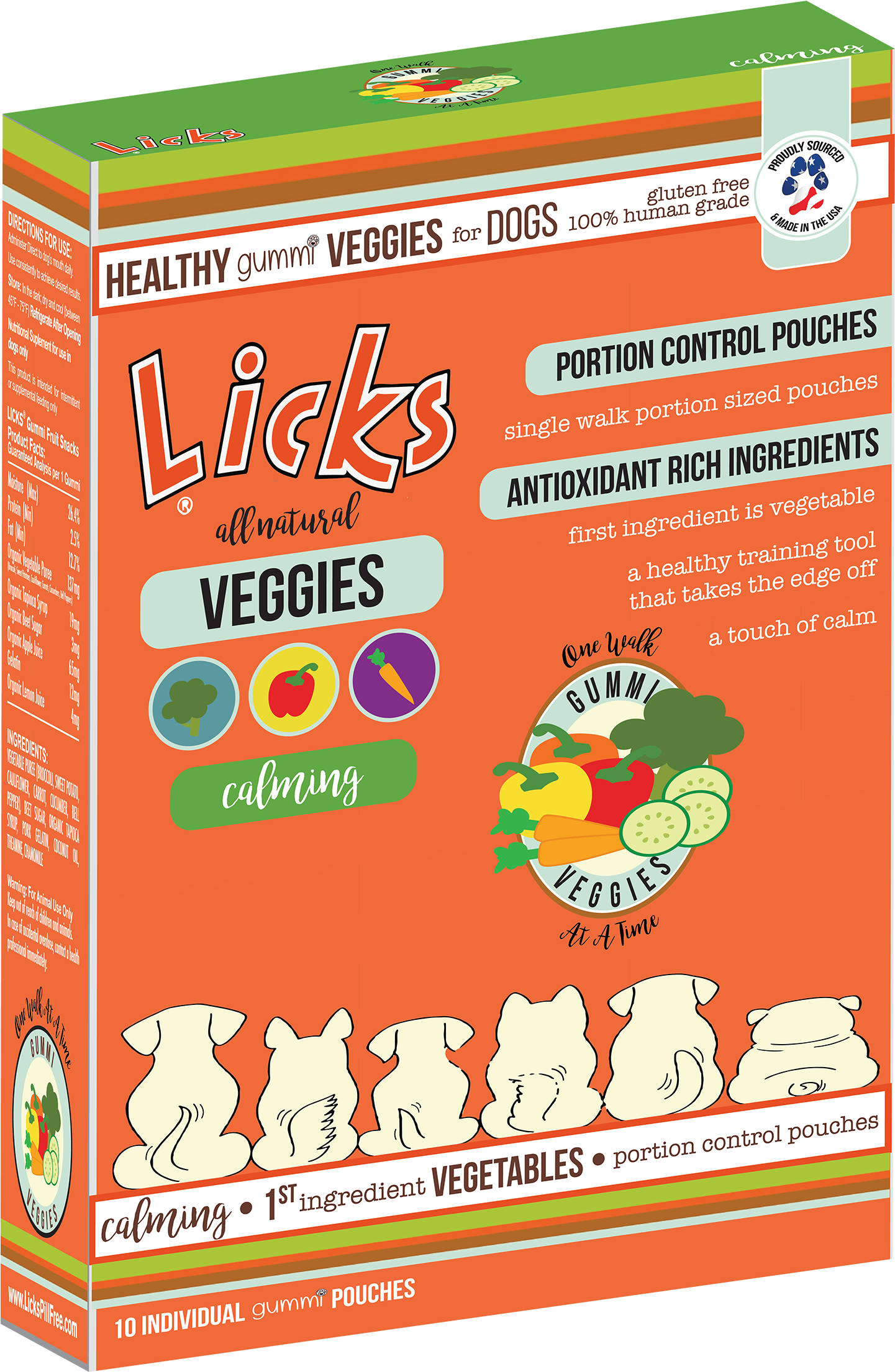 Licks® Calming Veggies 10 Pack - Licks Dog Zen Calming Aid Supplements (2325x2555), Png Download