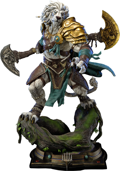 34" Magic - Ajani Goldmane Magic: The Gathering Statue (480x680), Png Download