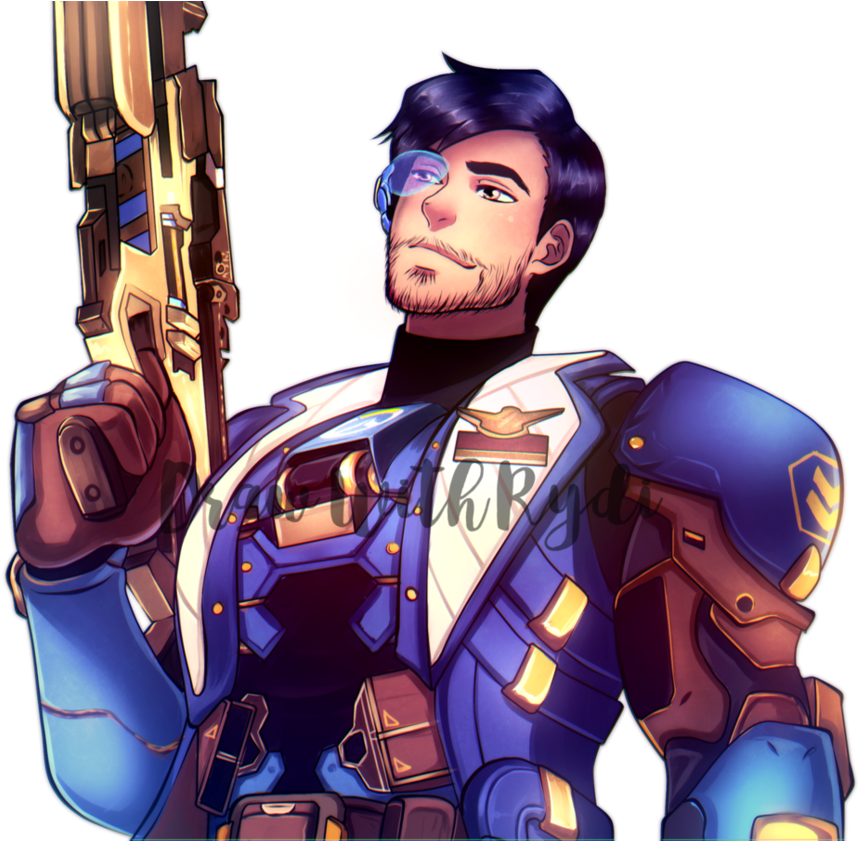 Soldier 76 By Lucia Garcia On Http - Soldier 76 Overwatch Anime (951x840), Png Download