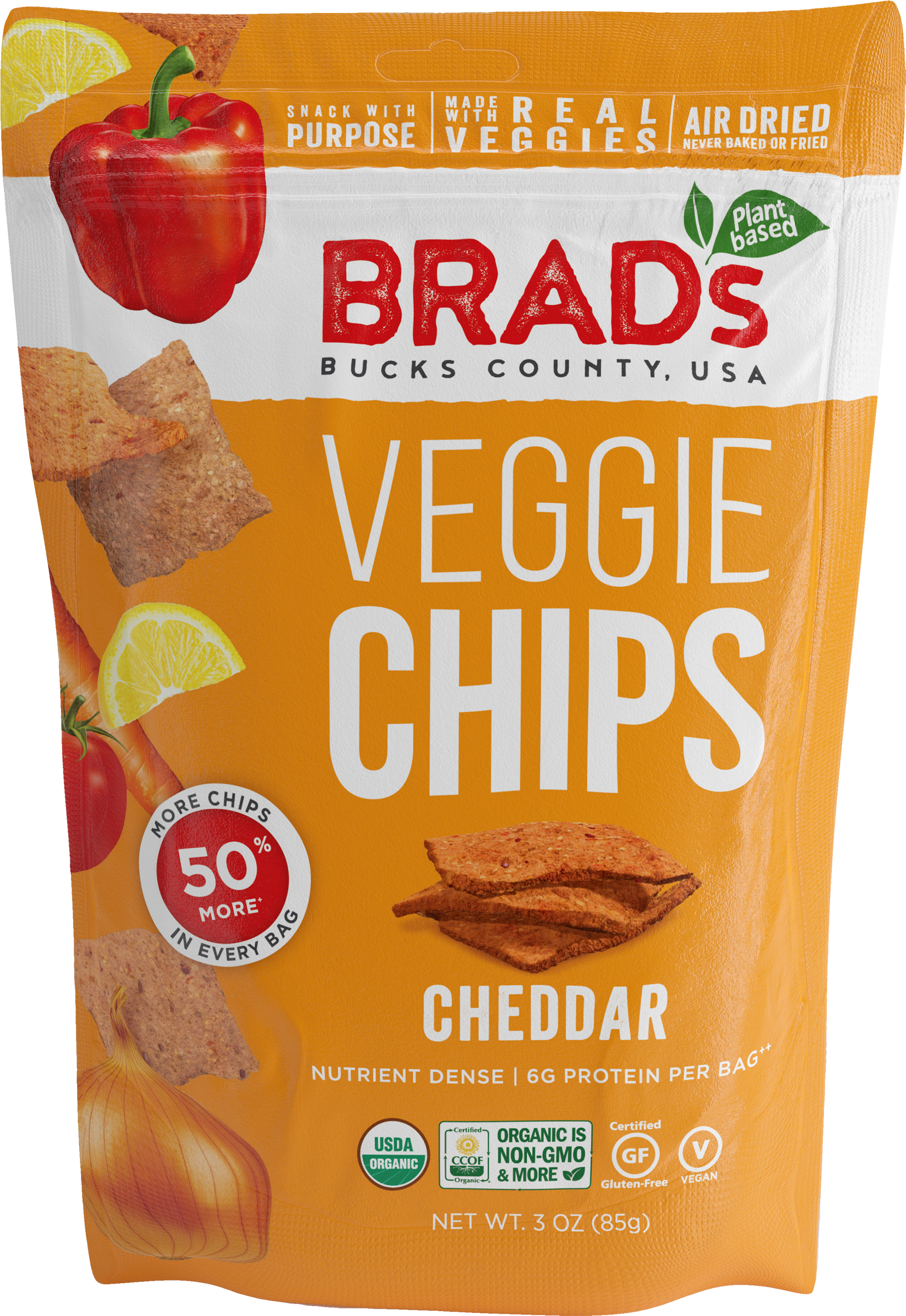 Cheddar 12 Pack - Brad's Veggie Chips (2079x3000), Png Download