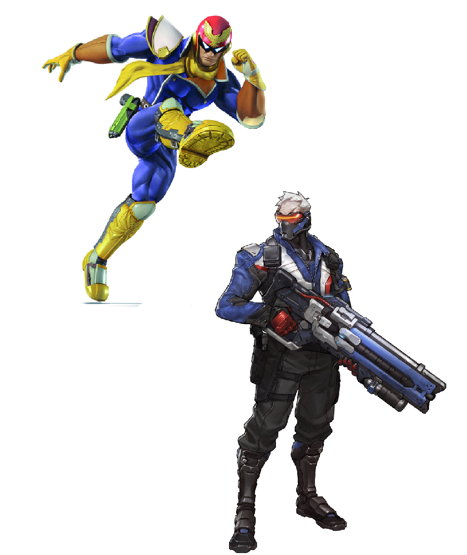 76 X Captain Falcon - Super Smash Bros Characters (1000x1198), Png Download
