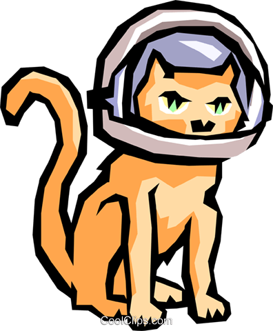 Cat With Space Helmet Royalty Free Vector Clip Art (396x480), Png Download