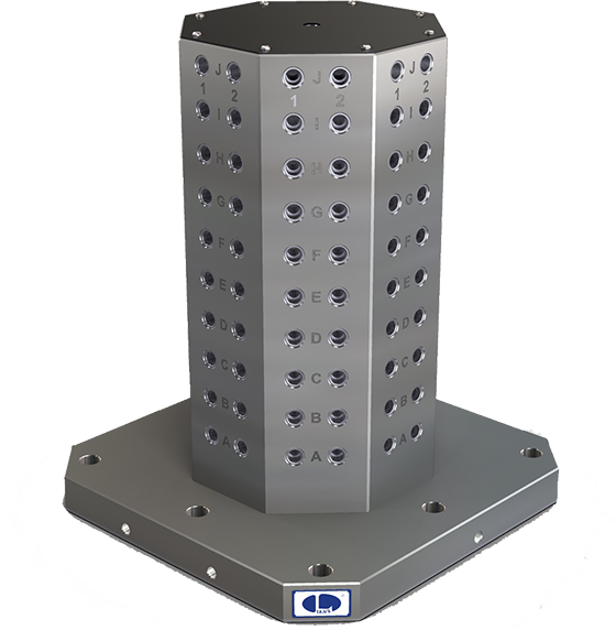 Octagon With Grid - Angle Plate (560x572), Png Download