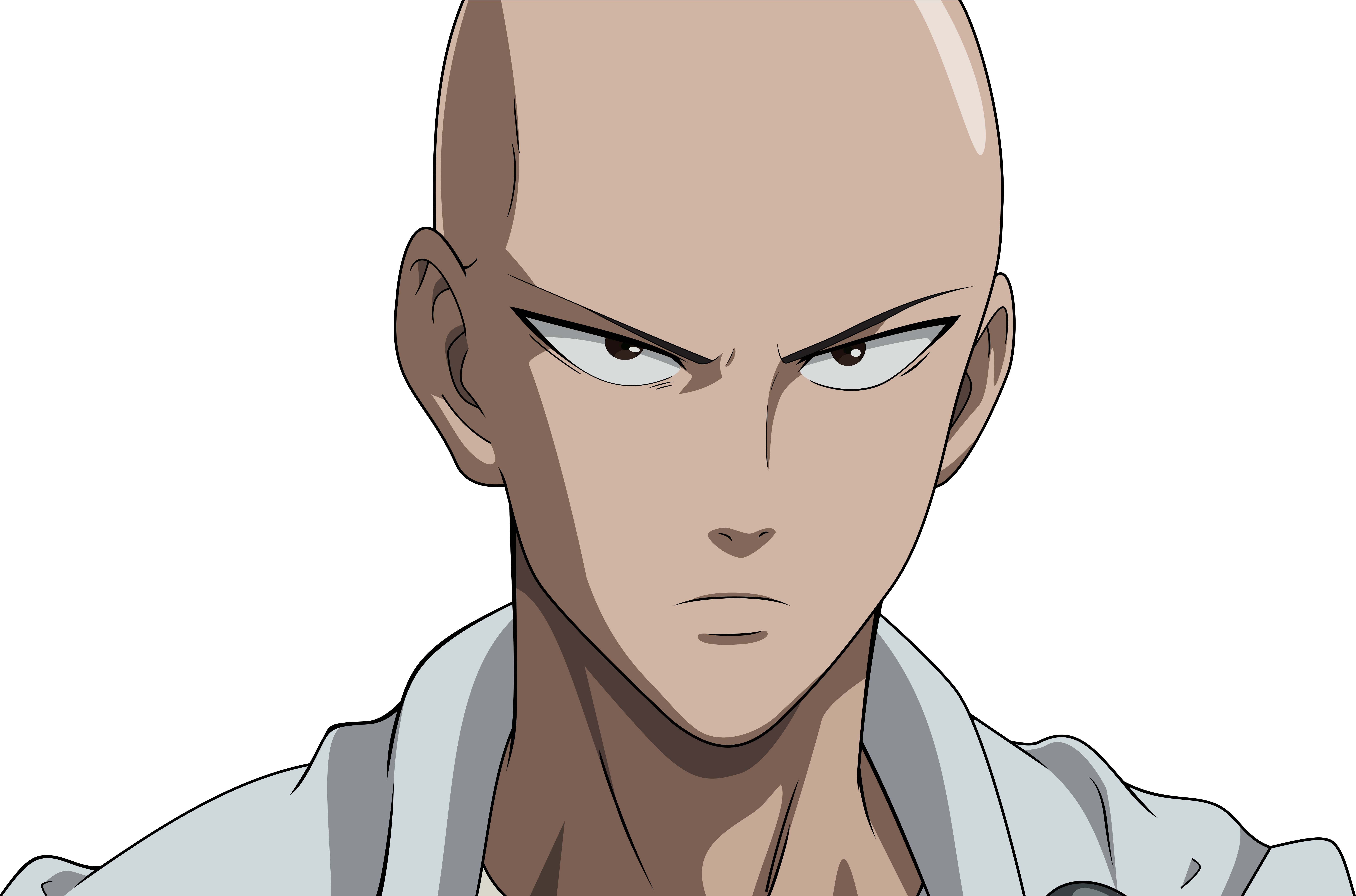Wallpapers Id - - Saitama One Punch Man Serious (8889x5000), Png Download