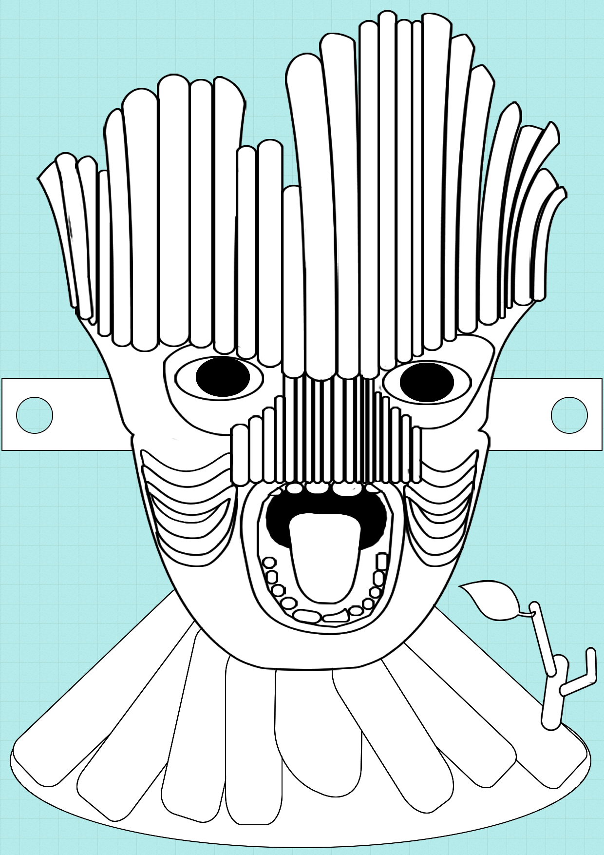 Right Click Here And 'save Image As ' To Download Groot - Mask (1240x1754), Png Download