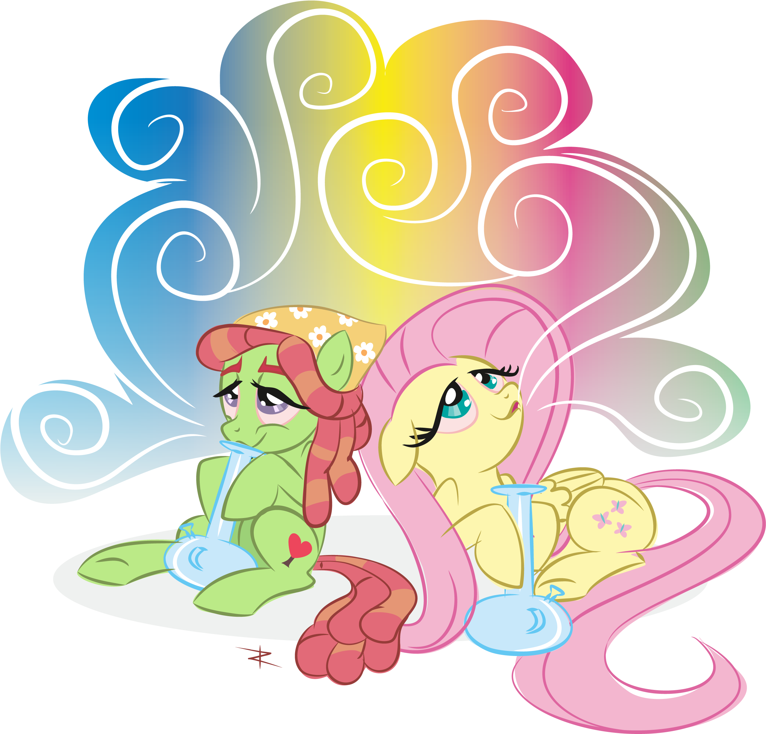 Lookmaidrew, Bong, Dead Source, Drugs, Flutterhigh, - Tree Hugger And Fluttershy (1214x1024), Png Download