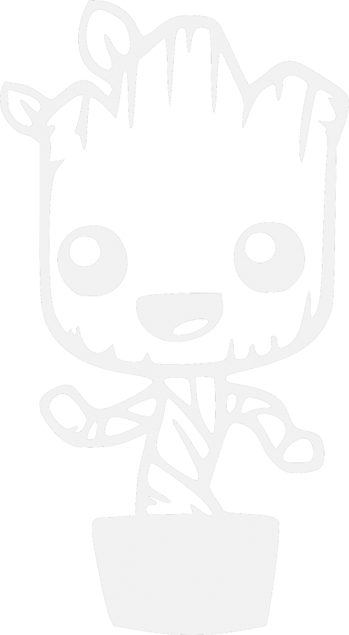 Please Note That The White Image Is A White Sticker - Baby Groot Black Background (500x909), Png Download