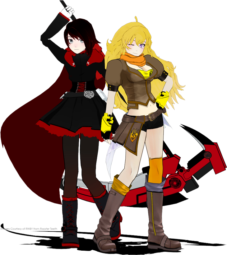 We're Ruby And Yang, And This Is Our Favorite 3d Character - Yang And Ruby Rwby (740x876), Png Download