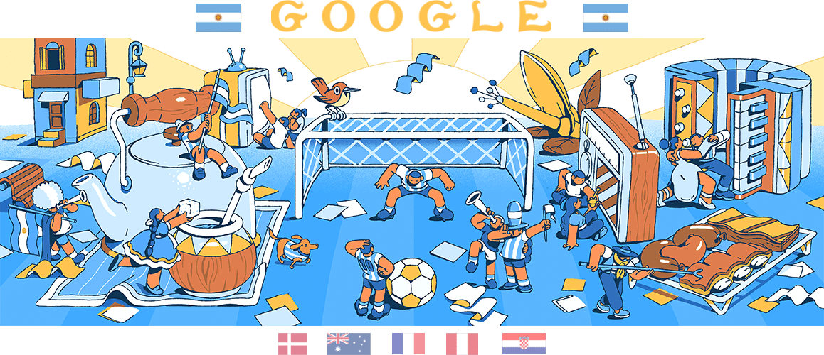 Fifa World Cup 2018 Google Doodle (1158x500), Png Download