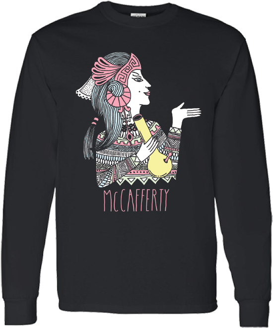 Bong Girl Long Sleeve Tee - Long Sleeve Girl Black T Shirt (600x800), Png Download