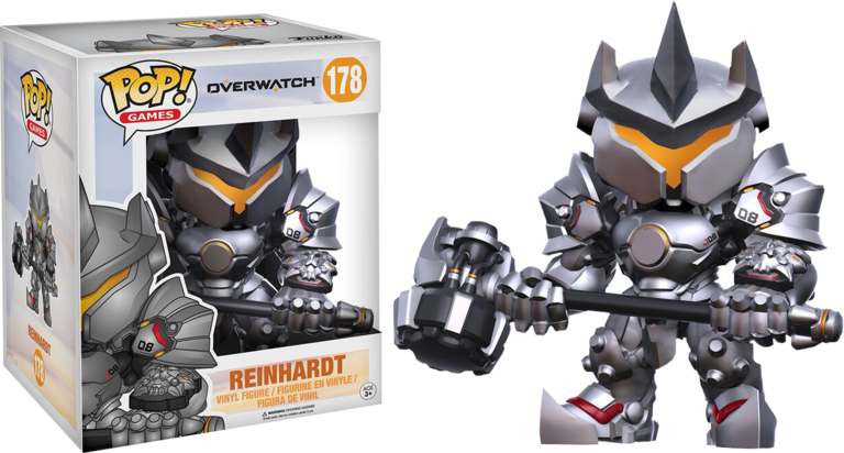 Reinhardt 6" Super Sized Pop Vinyl Figure - Reinhardt Funko Pop (768x412), Png Download