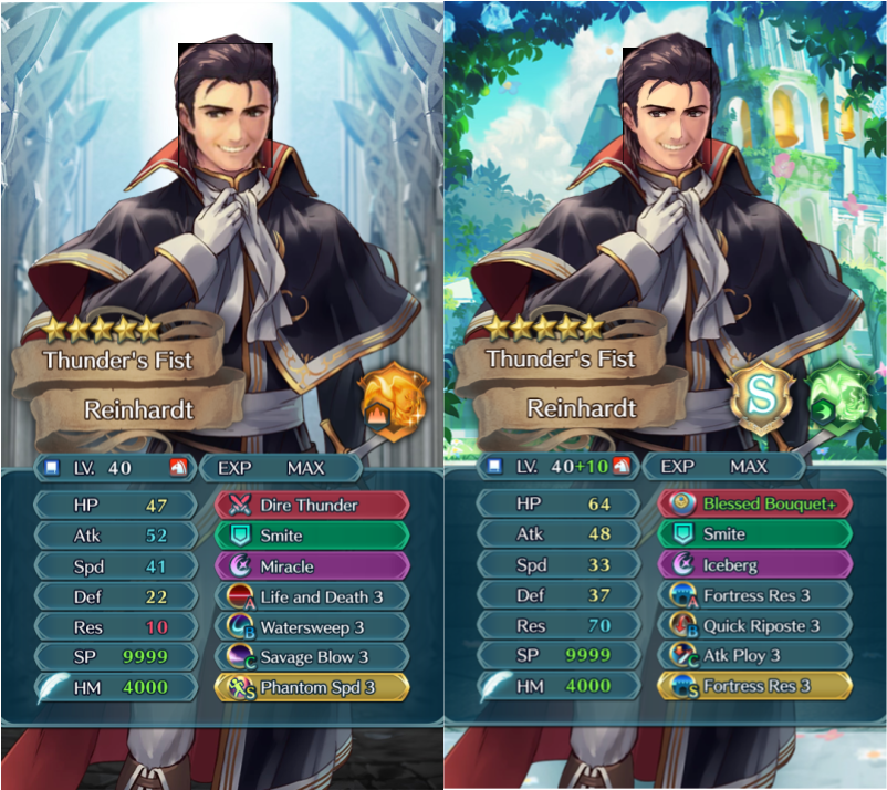 Humora Side By Side Comparison Of Low Res Banner Reinhardt - Collectible Card Game (960x720), Png Download