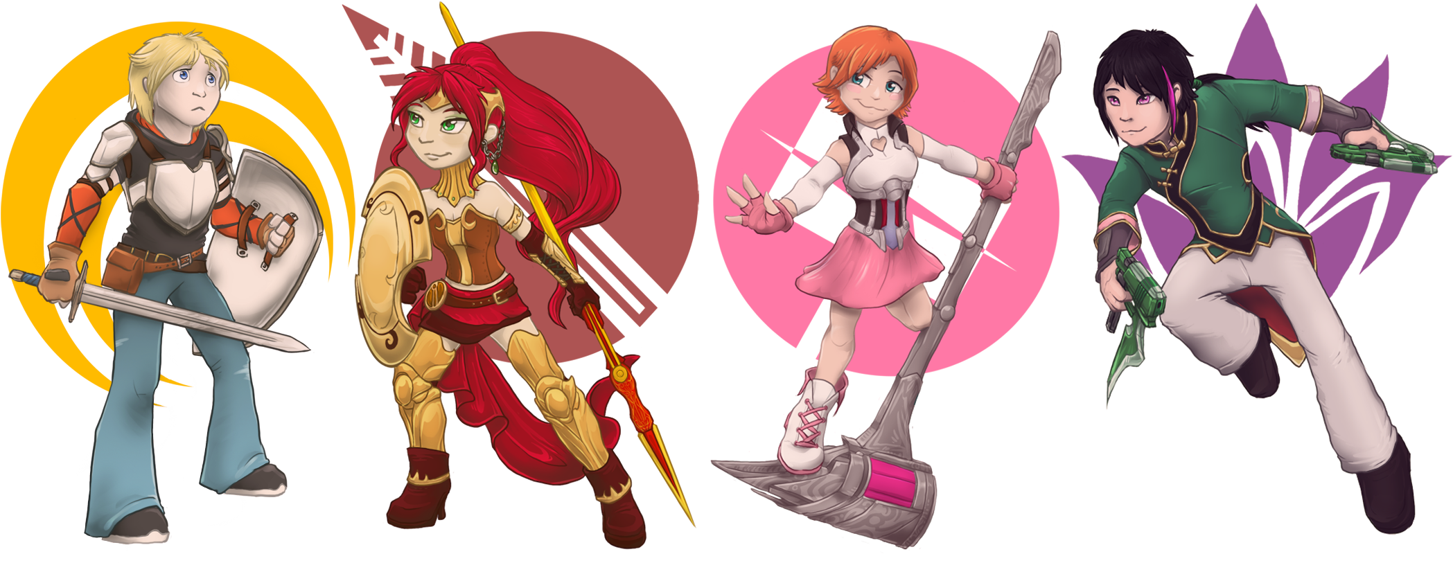 2105x823, Anband Drawing - Rwby Team Jnpr (2105x823), Png Download