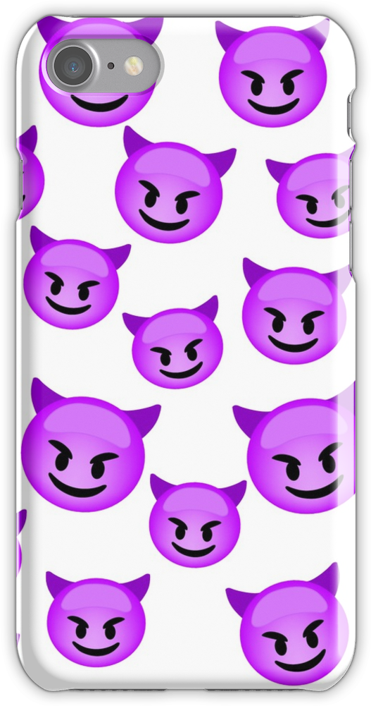 Purple Devil Emoji Iphone 7 Snap Case - Iphone (750x1000), Png Download