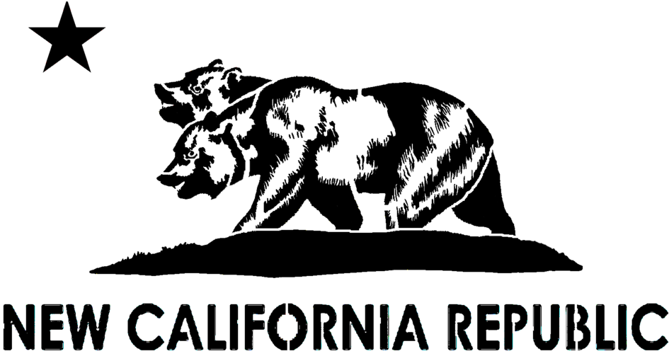 Stencil Of The New California Republic Flag By Deathbysafety - California Republic (1024x575), Png Download