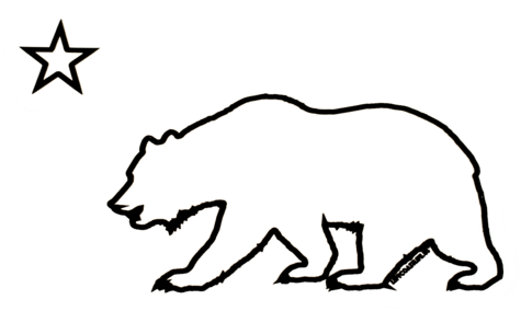 Cali Bear - California Bear White (480x480), Png Download