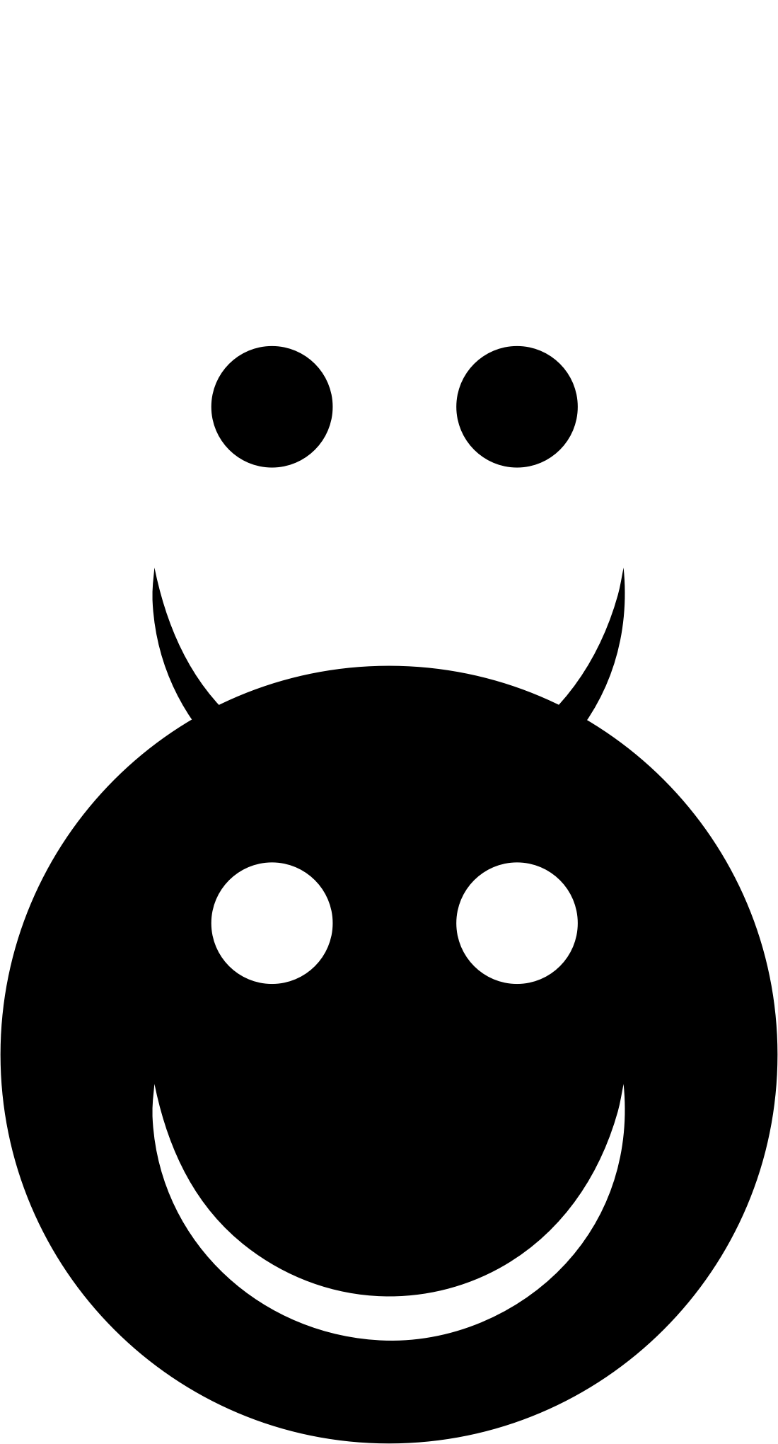 Big Image - Emoji Black And White Angel (1100x2040), Png Download