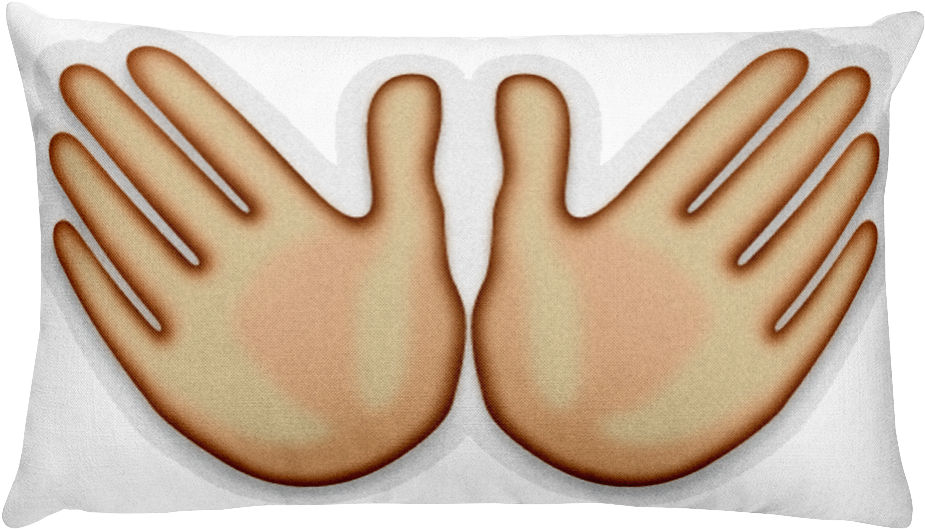 Emoji Bed Pillow - Cartoon Pair Of Hands (1000x1000), Png Download