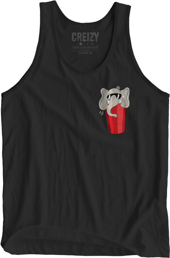 Red Solo Cup Elephant Tank Top - Active Tank (1024x1024), Png Download