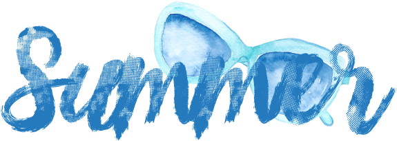 Summer Sunglasses Typography Mywork Watercolour - Visual Arts (585x240), Png Download