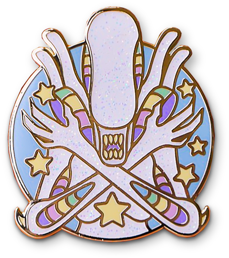 Pastel Rainbow Glitter White Xenomorph Lapel Pin - Lapel Pin (700x700), Png Download
