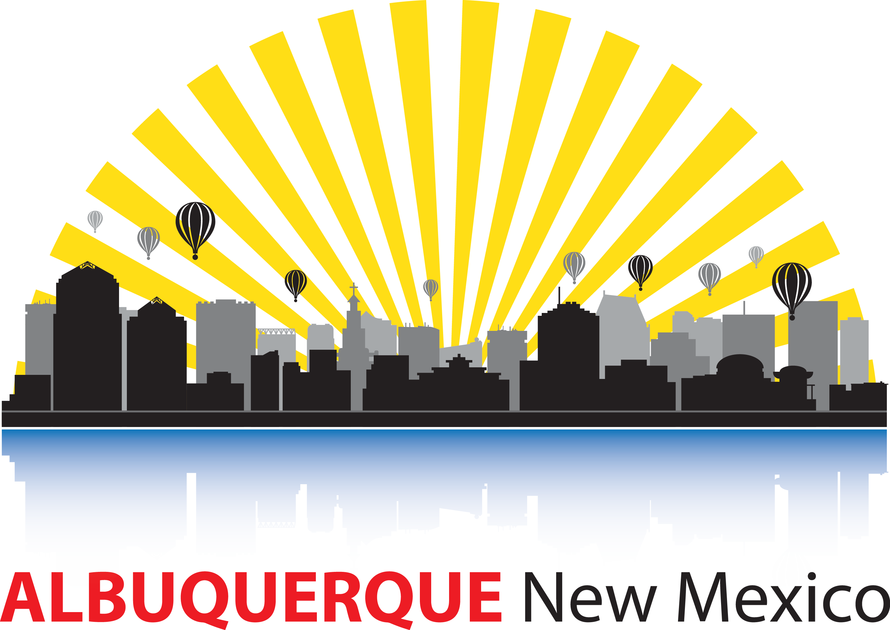 Cityscape Clipart Cityline - Albuquerque City In Clipart (2834x2005), Png Download