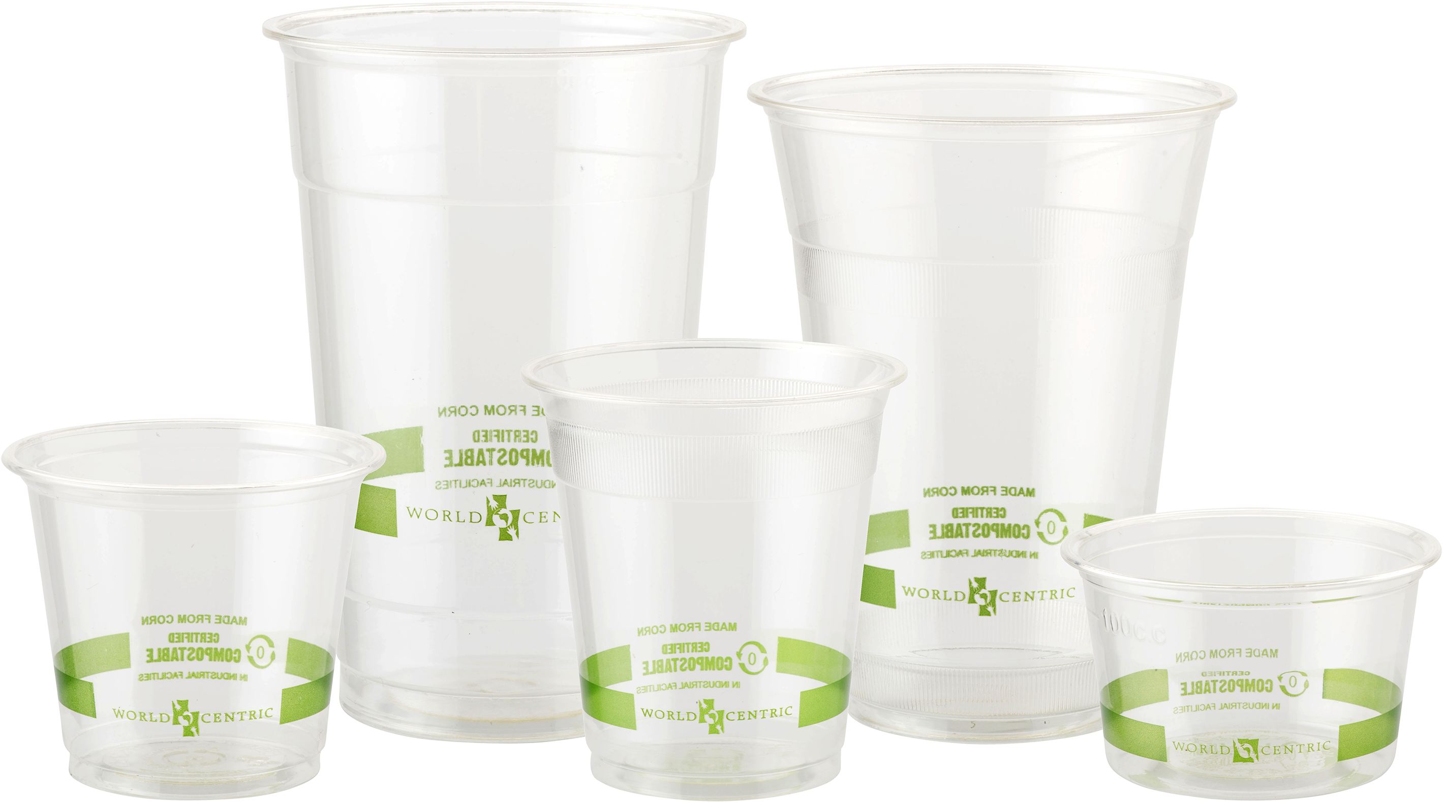 Ingeo™ Cold Cups & Lids - World Centric Ingeo Compostable Clear Cups - 6 Oz. (3000x1808), Png Download