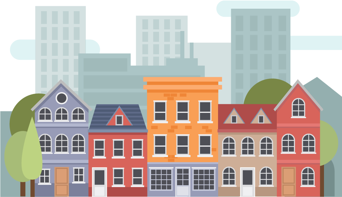Cityscape - Real Estate (1100x699), Png Download