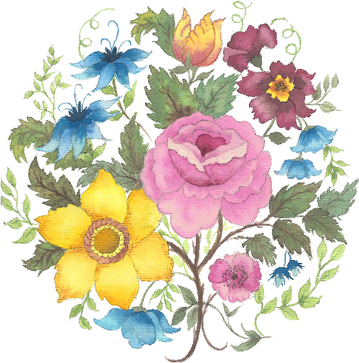 Flower Circle Pillowcase - Garden Roses (612x867), Png Download