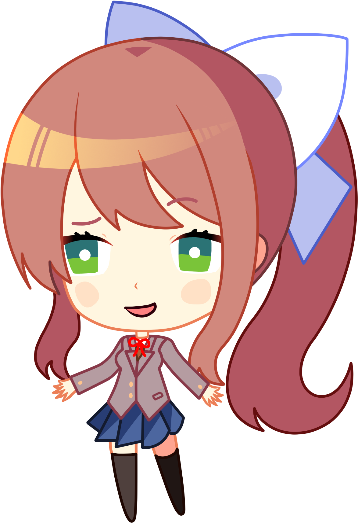 Oc Fanarttitle This - Doki Doki Monika Chibi (1306x1844), Png Download