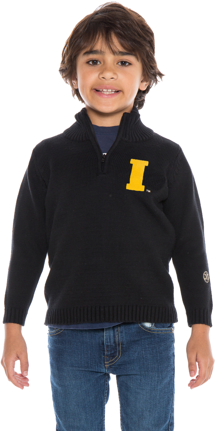 University Of Iowa Boy's Quarter Zip - Standing (1000x1500), Png Download