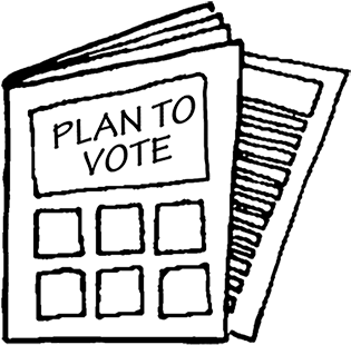 Get Ready To Vote - Line Art (350x347), Png Download