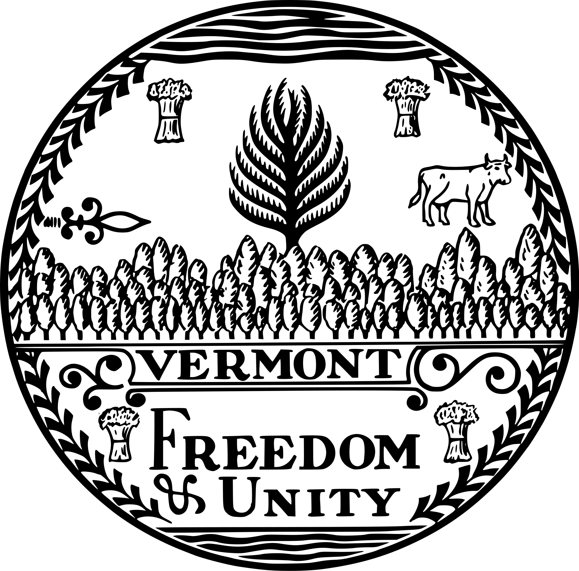 Vermont State Representative Laura - Vermont State Seal (2000x1973), Png Download