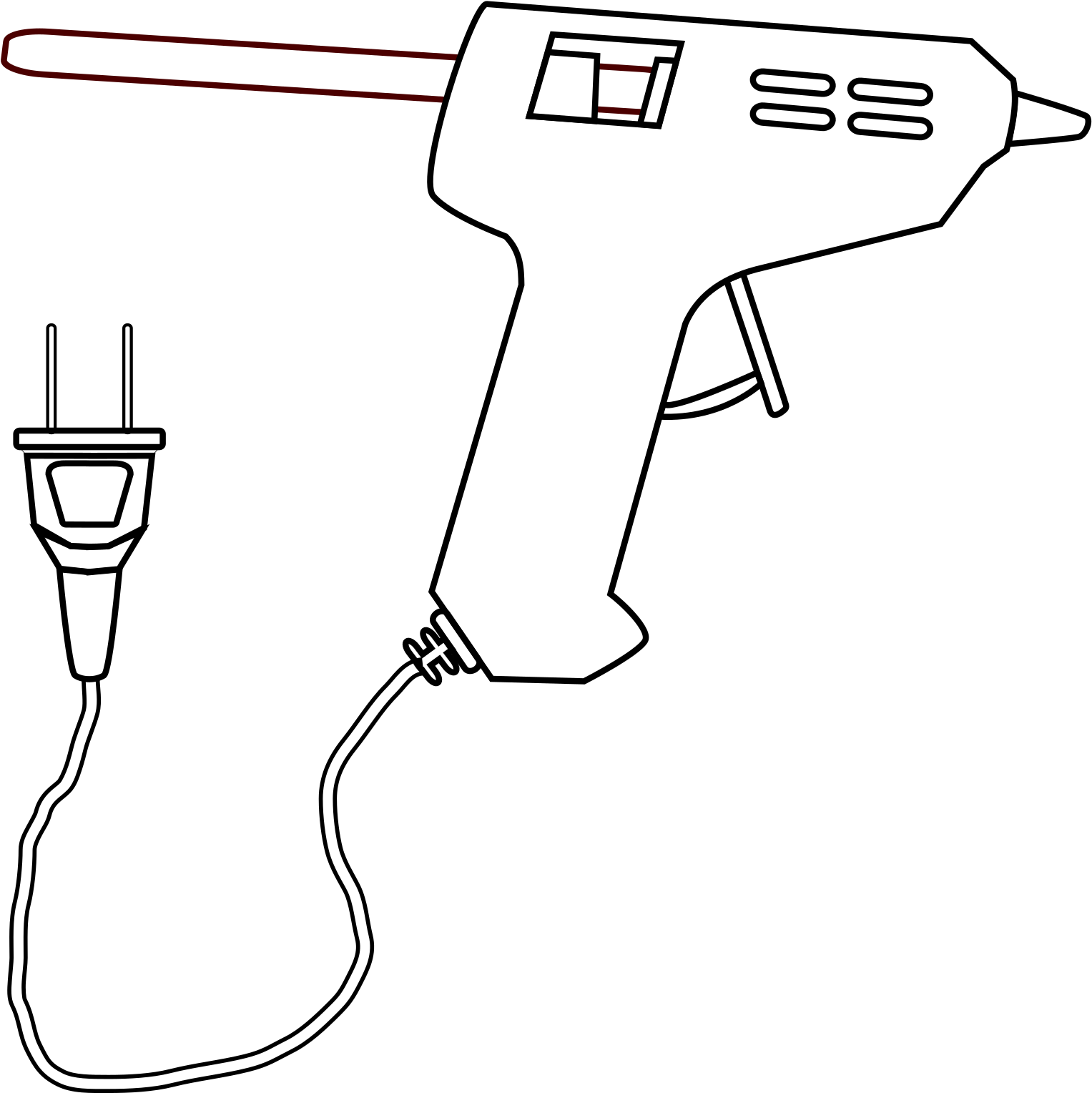 Tool Hot Glue Gun Drawing Coloring Icons Free And Icons (1697x2400), Png Download